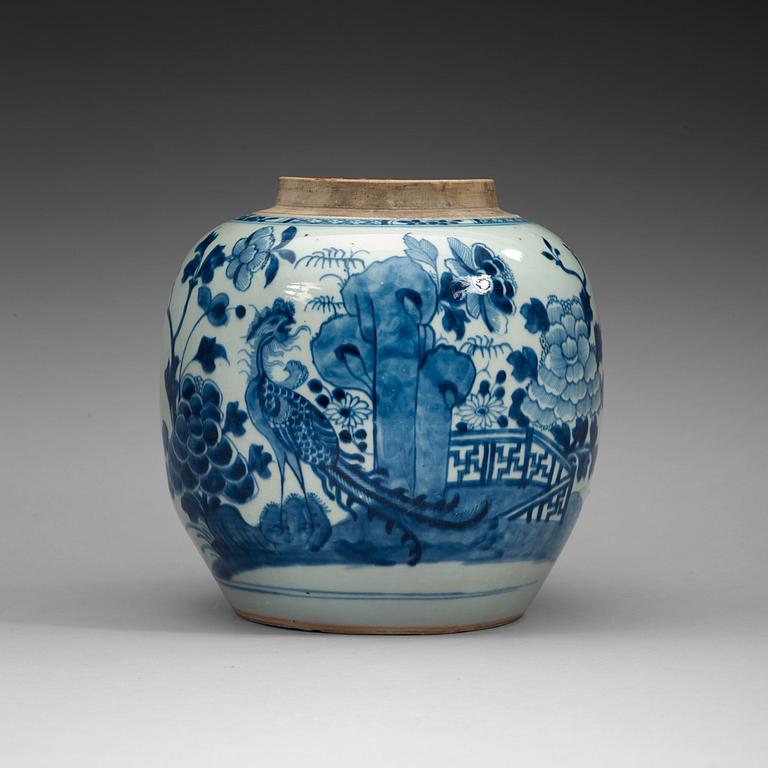 A blue and white jar, Qing dynasty, Qianlong (1736-95).