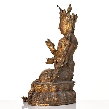 Bodhisattva, kallförgylld brons. Mingdynastin, 1400-talets mitt.