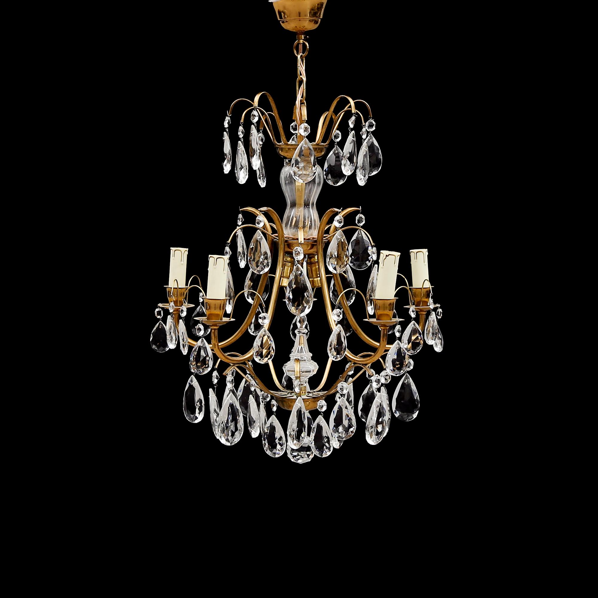 LJUSKRONA, barockstil, 1900-talets mitt. Höjd ca 60 cm.
