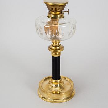 A paraffin lamp, circa 1900.