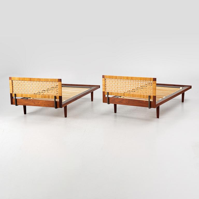 Hans J Wegner, a pair of beds, Getama, Denmark, 1960s.
