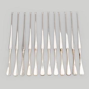 Hummergafflar, 12 st, silver och stål, W & S Sørensen, Danmark.