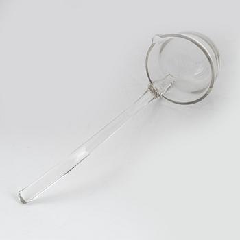 A punch bowl and mugs, glass, mid 20th century.