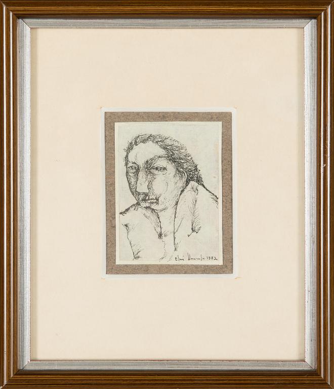 Olavi Vaarula, blandteknik på papper, signerad och daterad 1972.