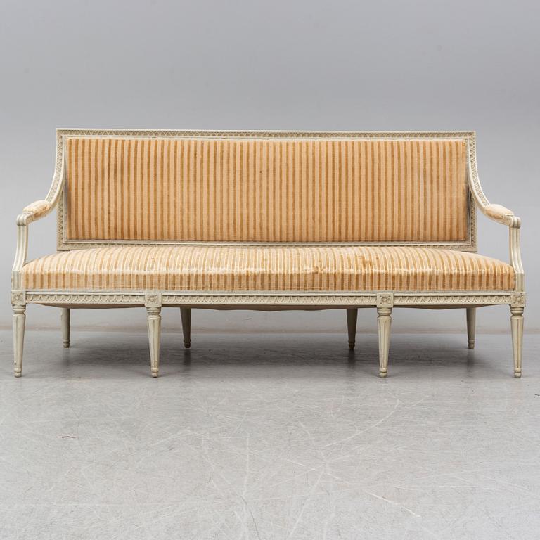 A Swedish Gustavian sofa, late 18th century.