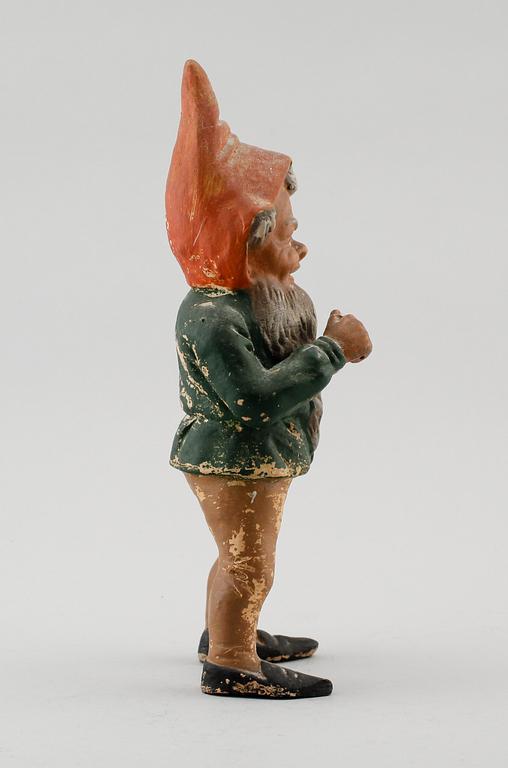 FIGUR, lergods, tomte, 1800-/1900-tal.
