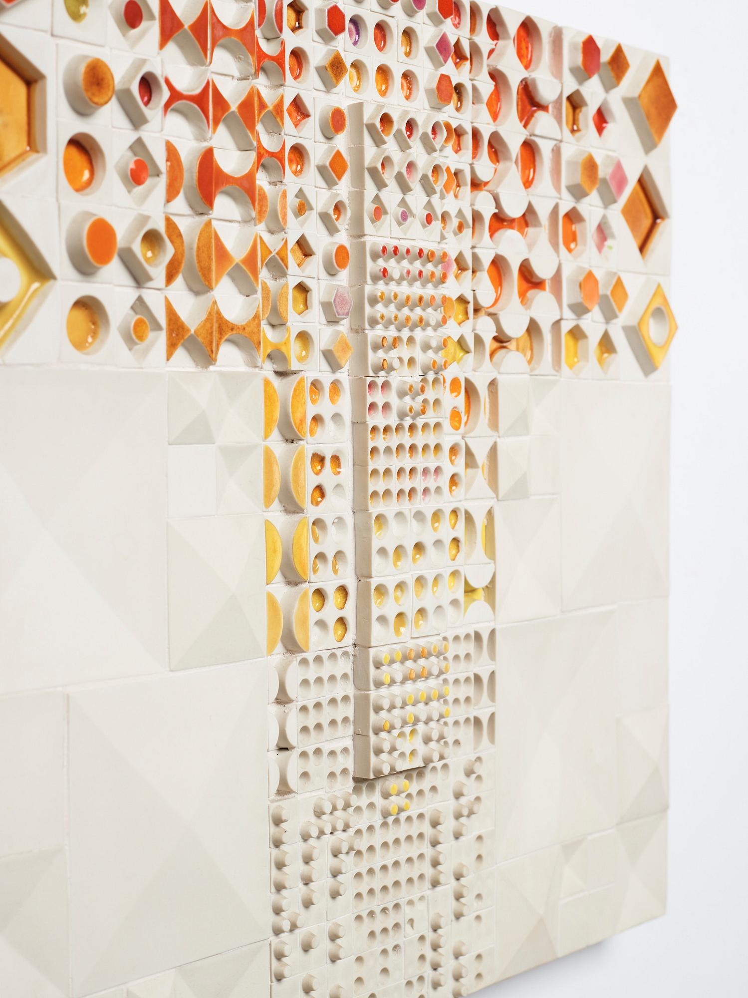 Rut Bryk, a stoneware wall relief, Arabia, Finland 1970's.