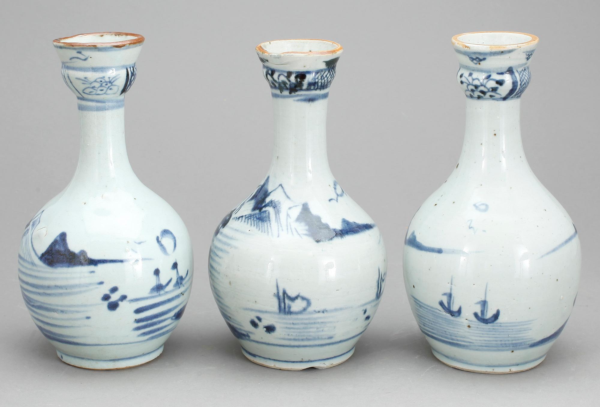 FLASKA, 3 st, 1800-tal.