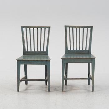 Six Swedish chairs, around 1900.