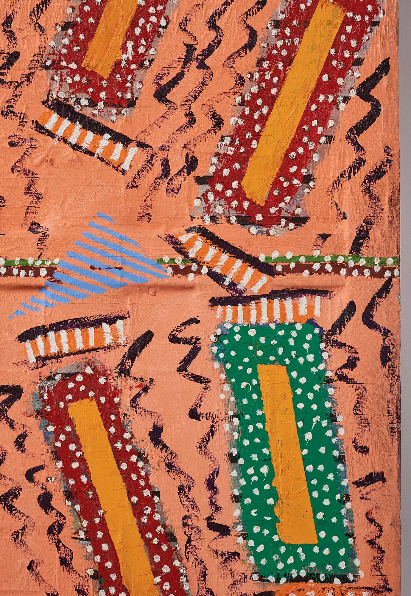 Stephen Buckley, oil on paper on canvas, executed in 1980.