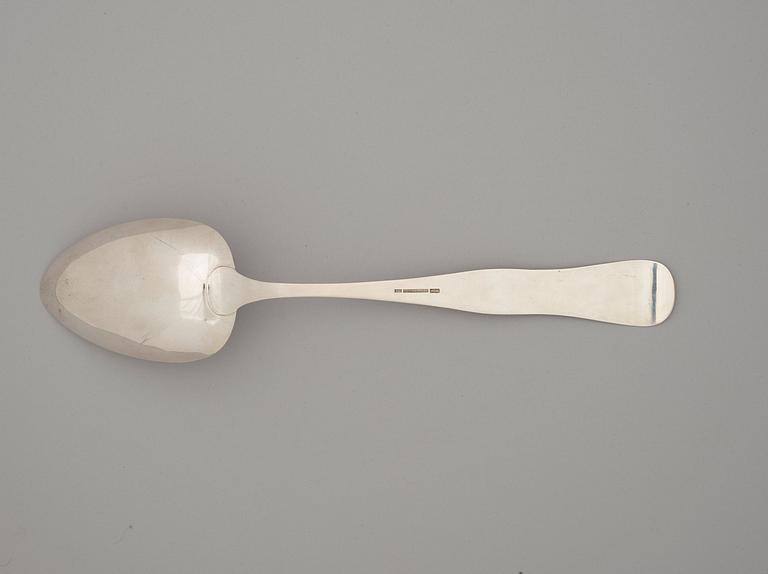 A Norwegian 19th century silver serving-spoon, marks of Kristensen, Drammen c. 1860.