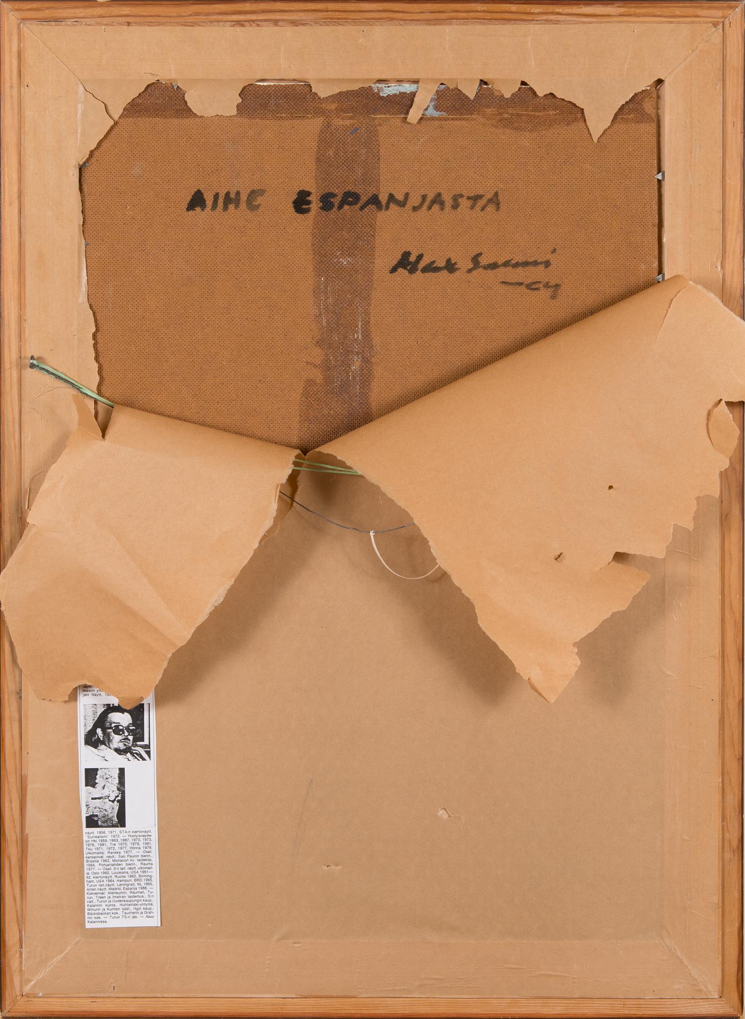 Max Salmi, öljy levylle, signeerattu ja päivätty -64.