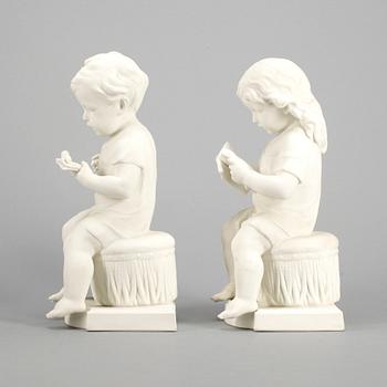 FIGURINER, 2 st, parian, Gustavsberg, 1920.