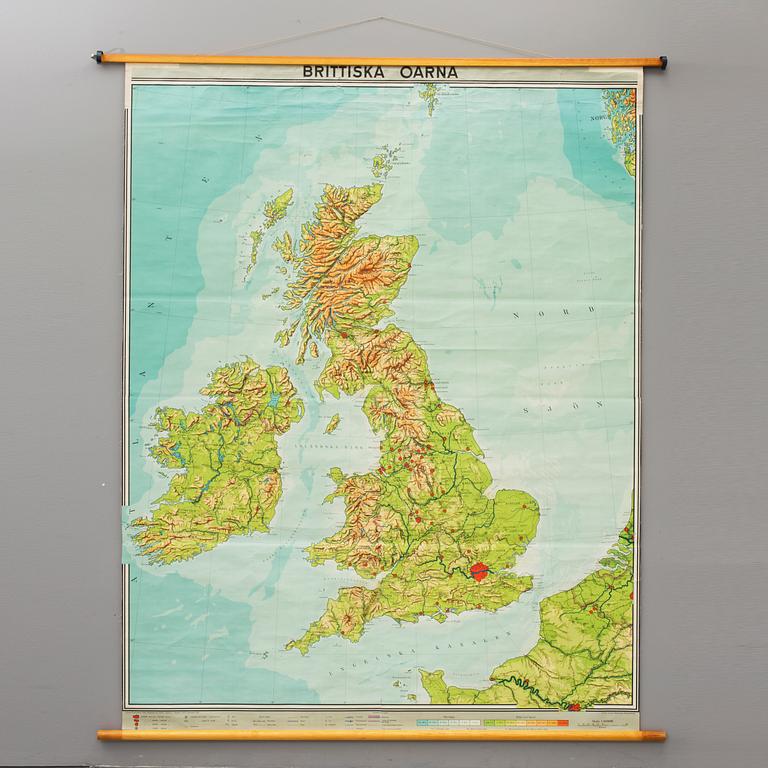 SKOLKARTA, P.A Nordstedts & Söner, 1930-tal.