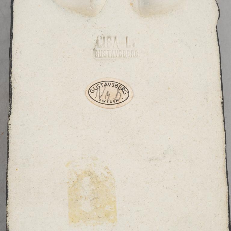 Lisa Larson, väggreliefer, 3 st, ur serien "Biskopar", Gustavsberg 1963-1969.