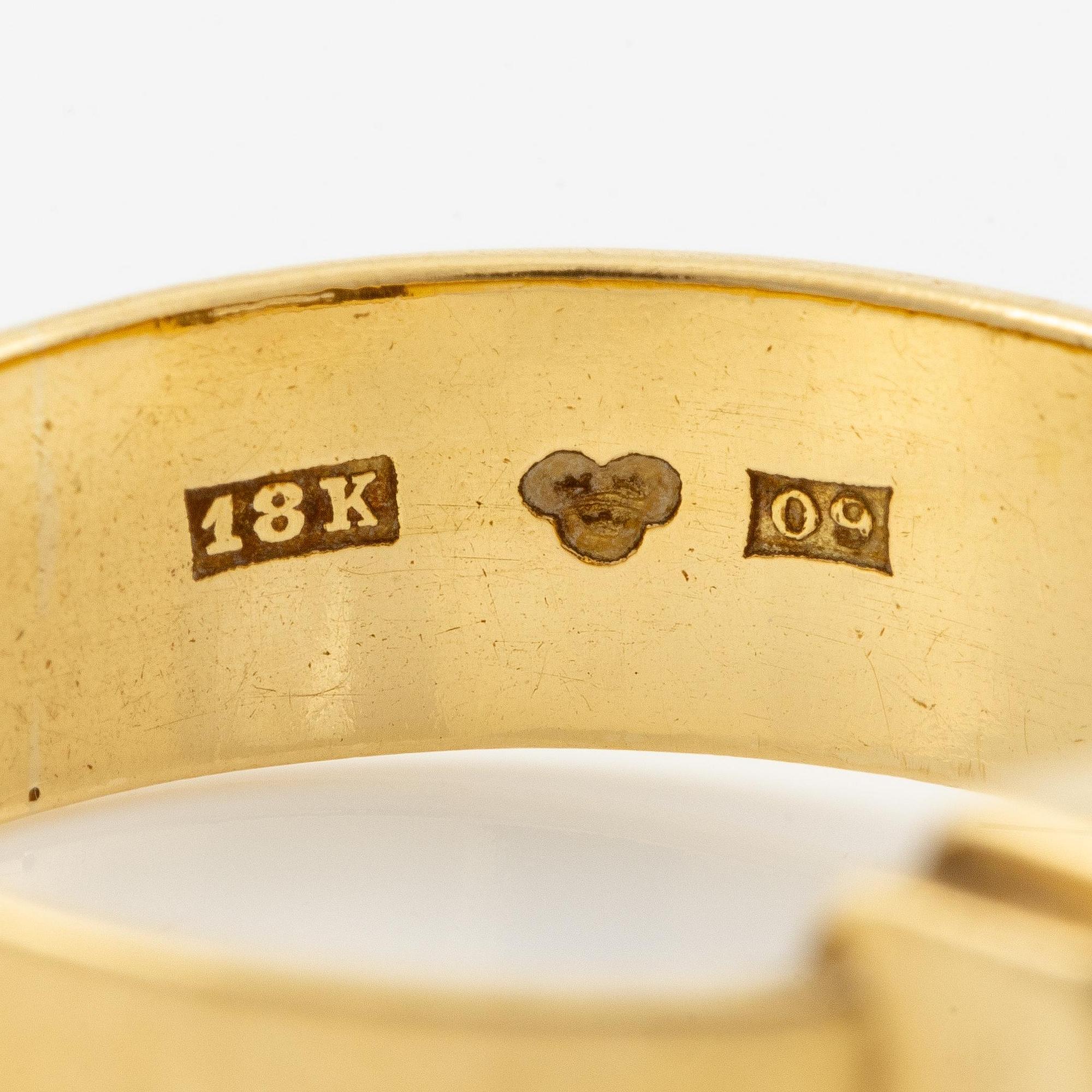 Wiwen Nilsson, a ring, 18K gold with a round brilliant-cut diamond, Lund 1964.