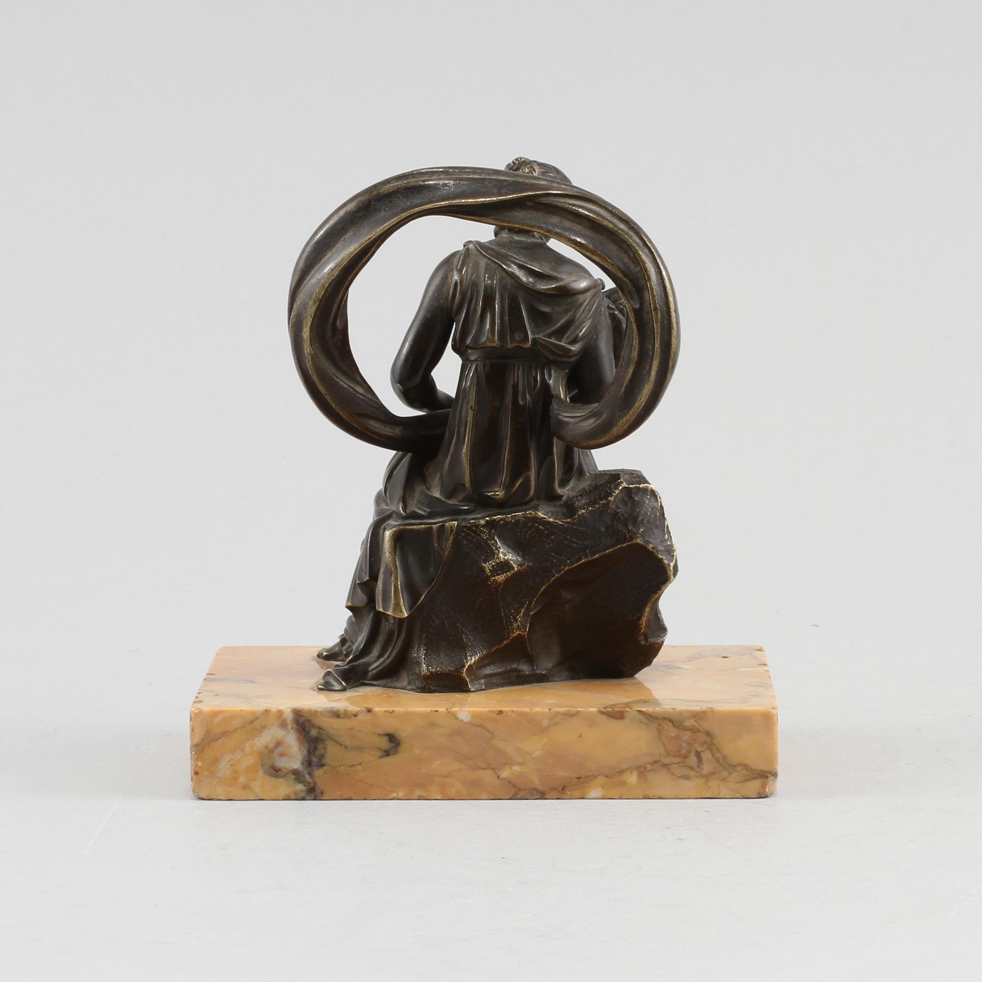 FIGURIN, brons och marmor, sannolikt Italien, 1800-tal.