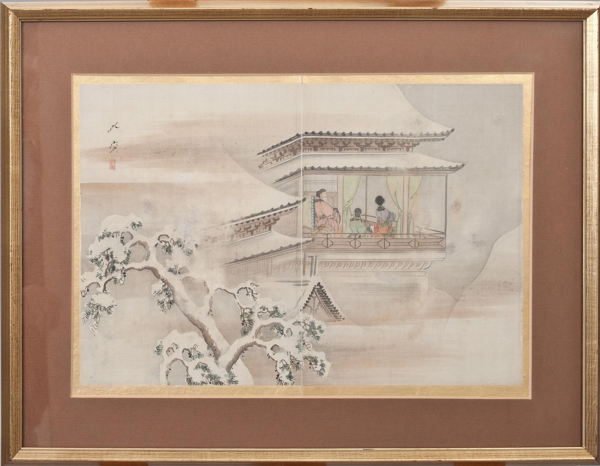 OKÄND KONSTNÄR, sidenmålning, Japan, 1900-tal.