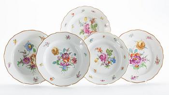 SERVISDELAR, Meissen 3 (+5) delar, 18/1900-tal.