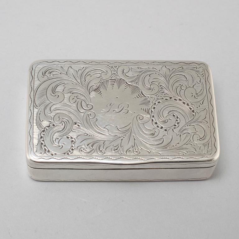 A silver box made by Anders Gottfrid Roos, Åbo, Finland, 1824.