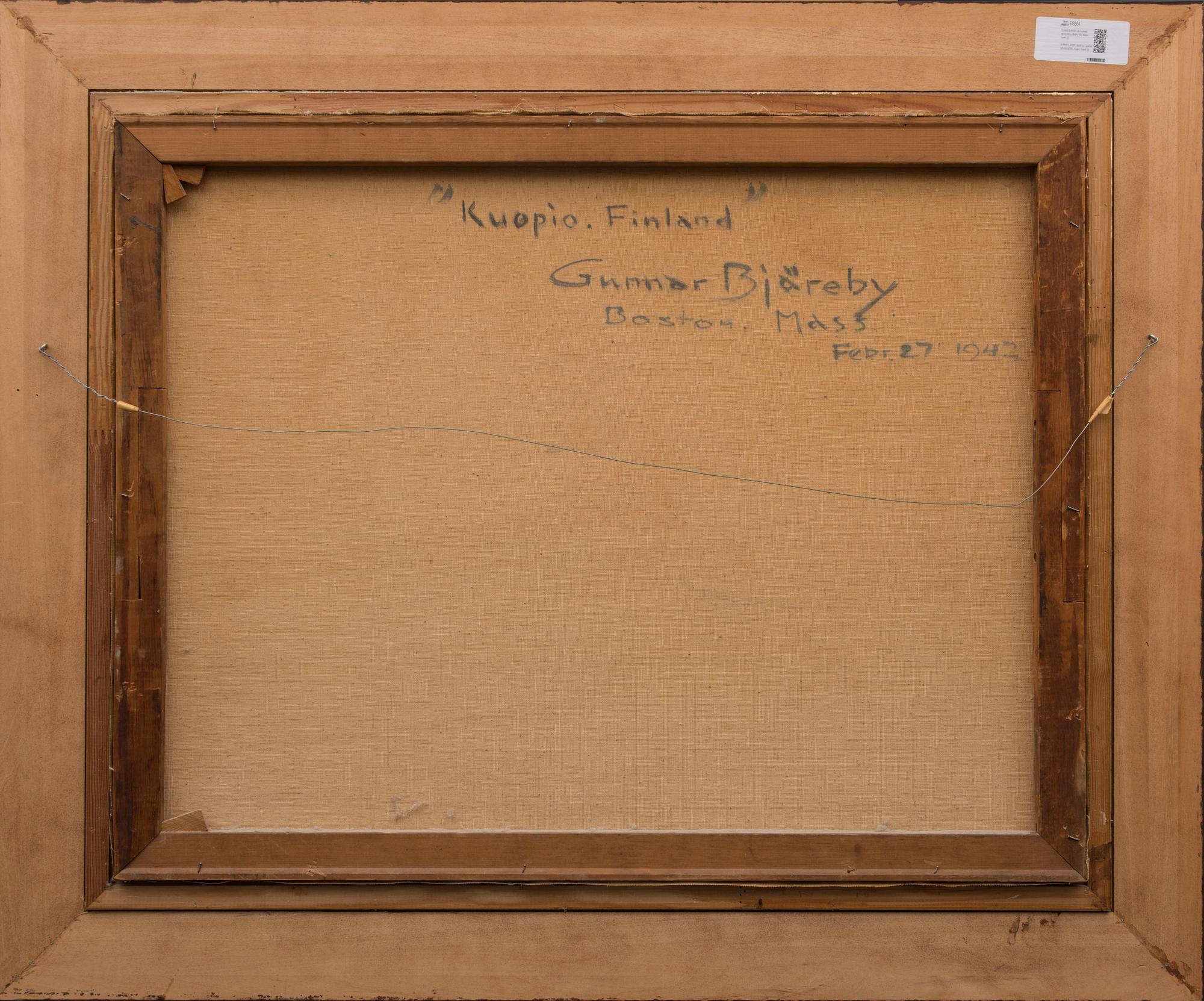 GUNNAR BJÄREBY, olja på duk, signerad och daterad 1942, Kuopio, Finland.