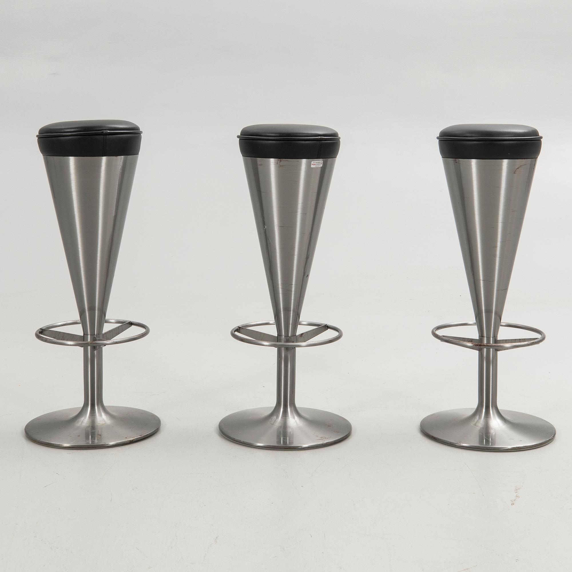 Bar stools, "Snaps", 3 pcs, Johansson Design.