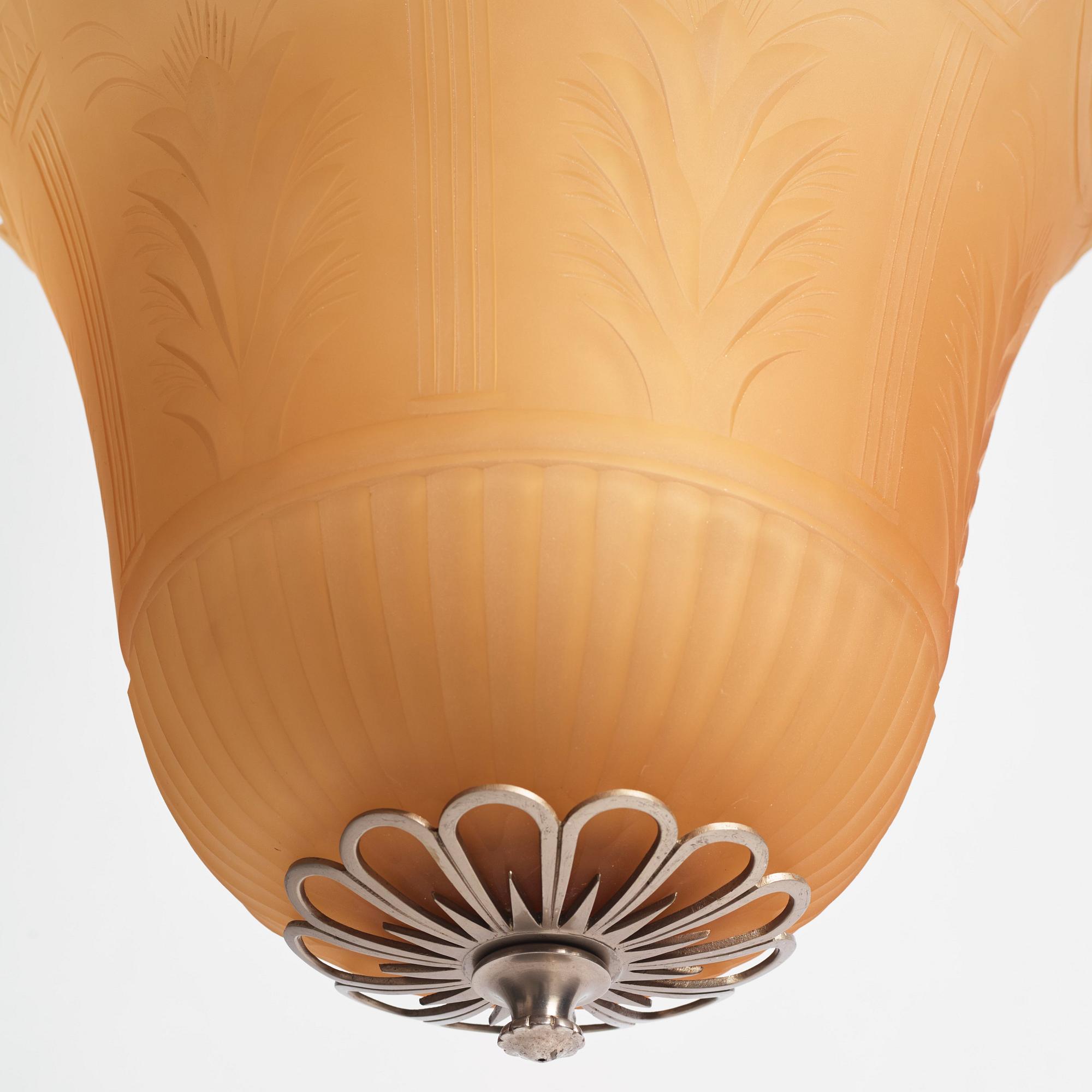 Edward Hald, a chandelier model "HD 55", Orrefors, ca 1928.