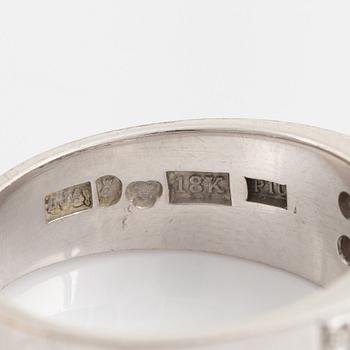 Brilliant- and eight cut diamond ring, 18K white gold.