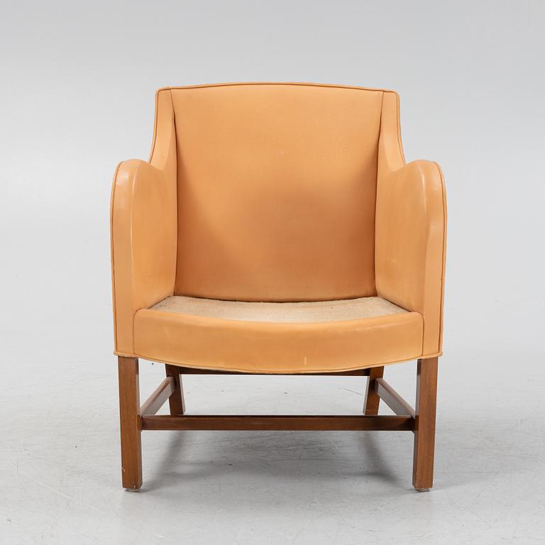 Kaare Klint & Edvard Kindt-Larsen, a leather easy chair 'Mix model 4396', Rud Rasmussen, Denmark, 1980's.