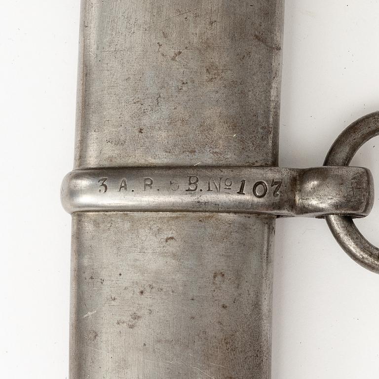 Saber, Swedish, 1831 artillery pattern, with scabbard.