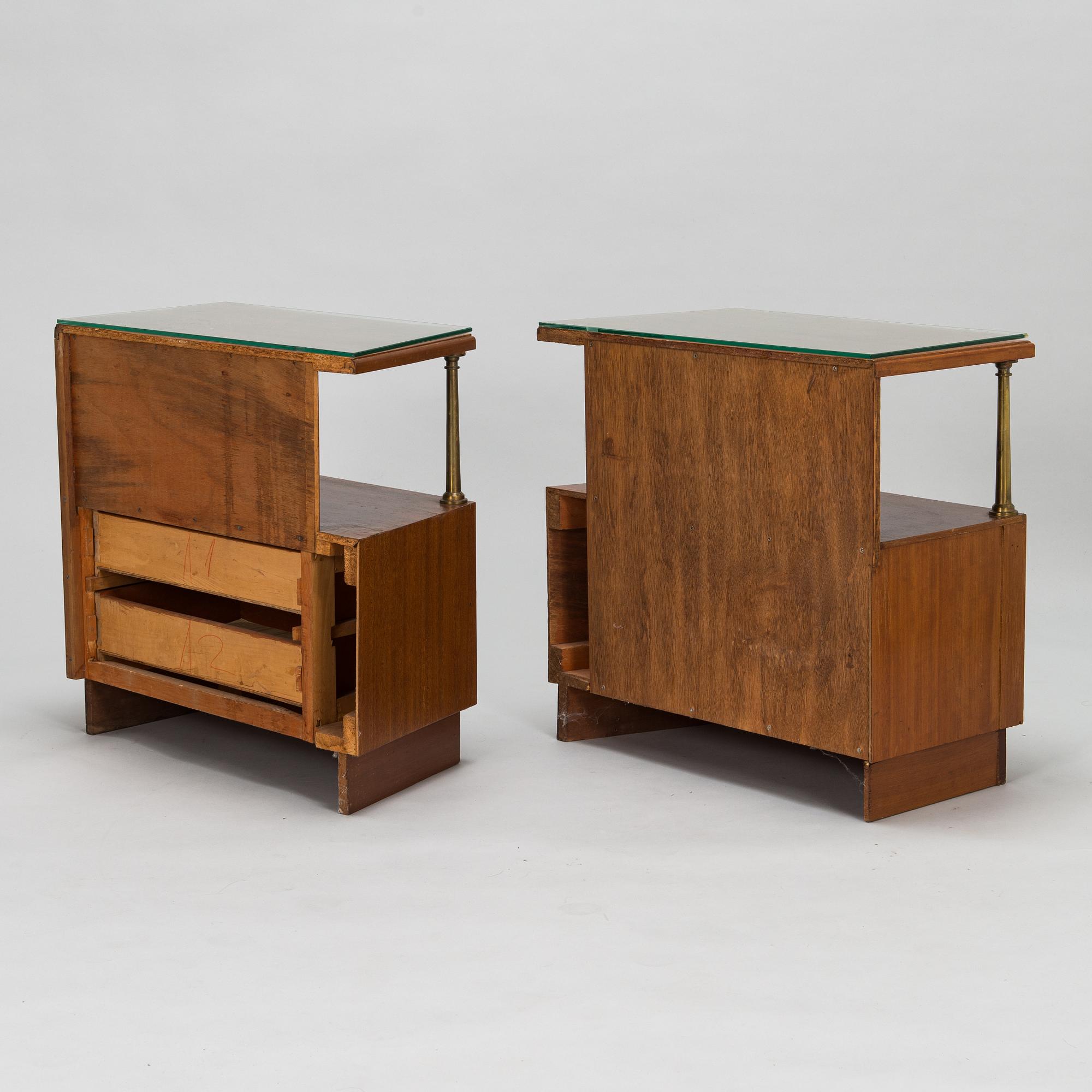 A pair of bed side tables, 1960s-70s.