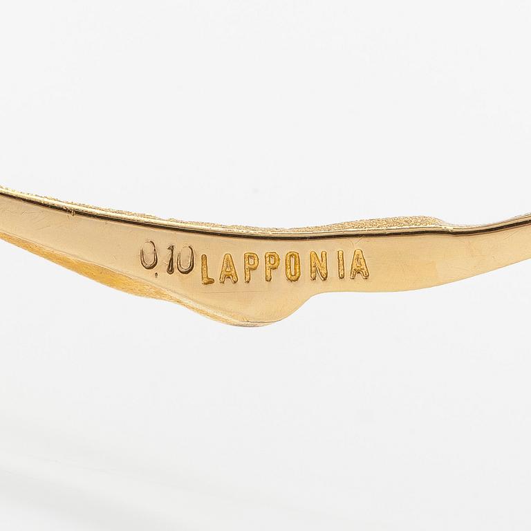 Björn Weckström, an 18K gold necklace 'Surfing', with a diamond approx. 0.10 ct. Lapponia 1983.