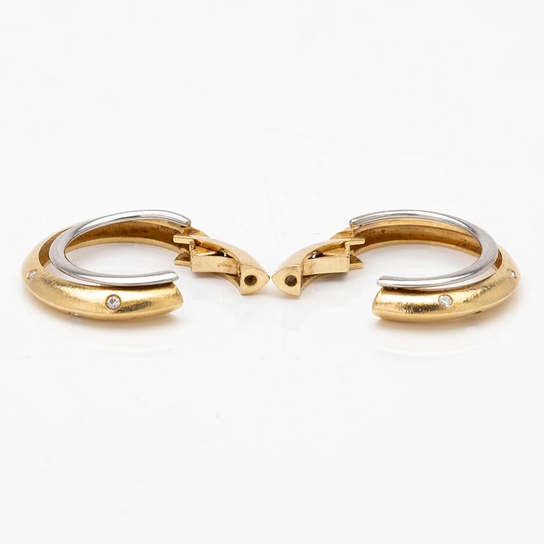 Ole Lynggaard, 18K gold and diamond hoop earrings.