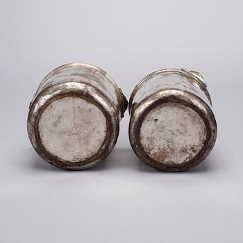 CHAMPAGNEKYLARE, 2 st, försilvrad mässing, 1800-tal.
