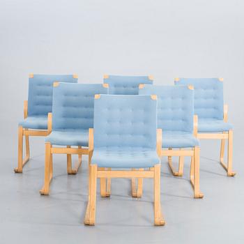 A SET OF 6 BRUNO MATHSSON CHAIRS.