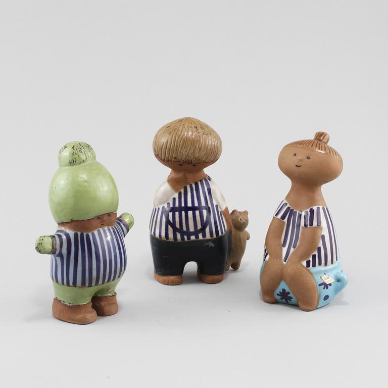FIGURINER, 3 st, stengods, Lisa Larsson, Gustavsberg, 1900-talets andra hälft.