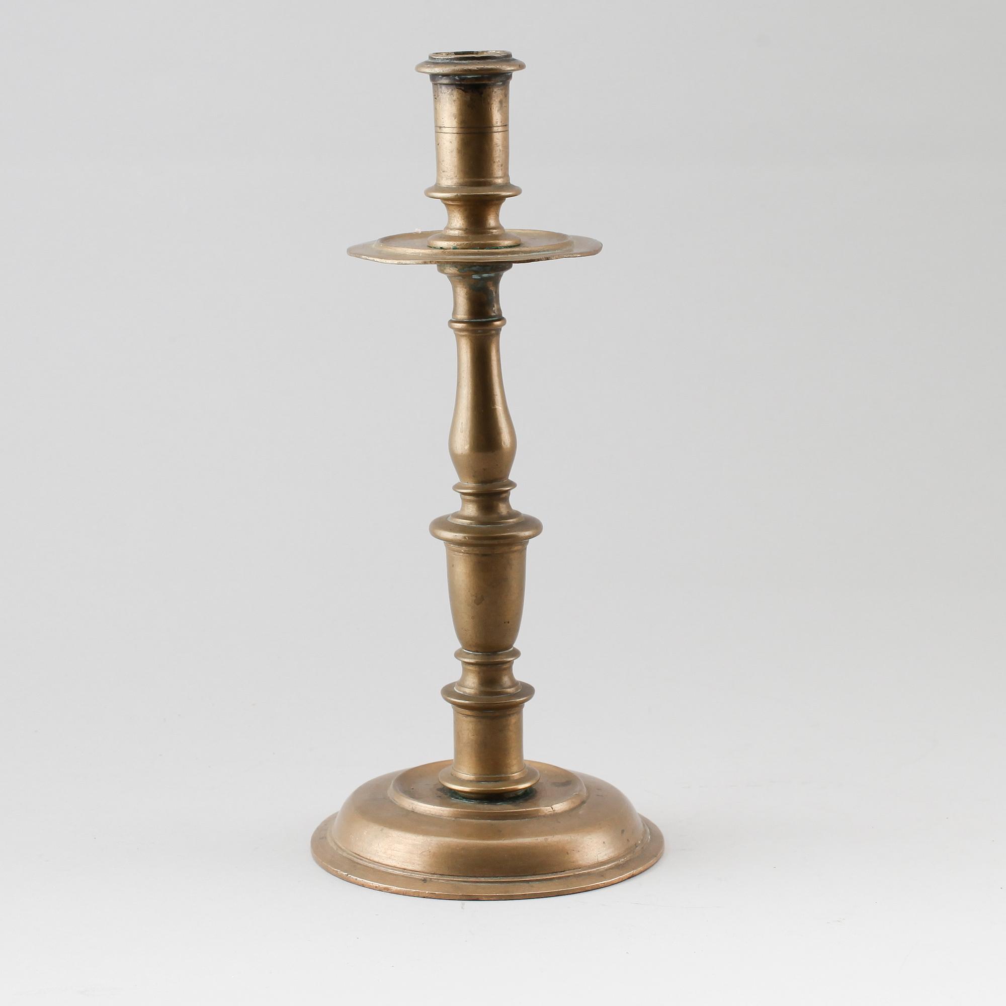 LJUSSTAKE, mässing, 1600-/1700-tal.