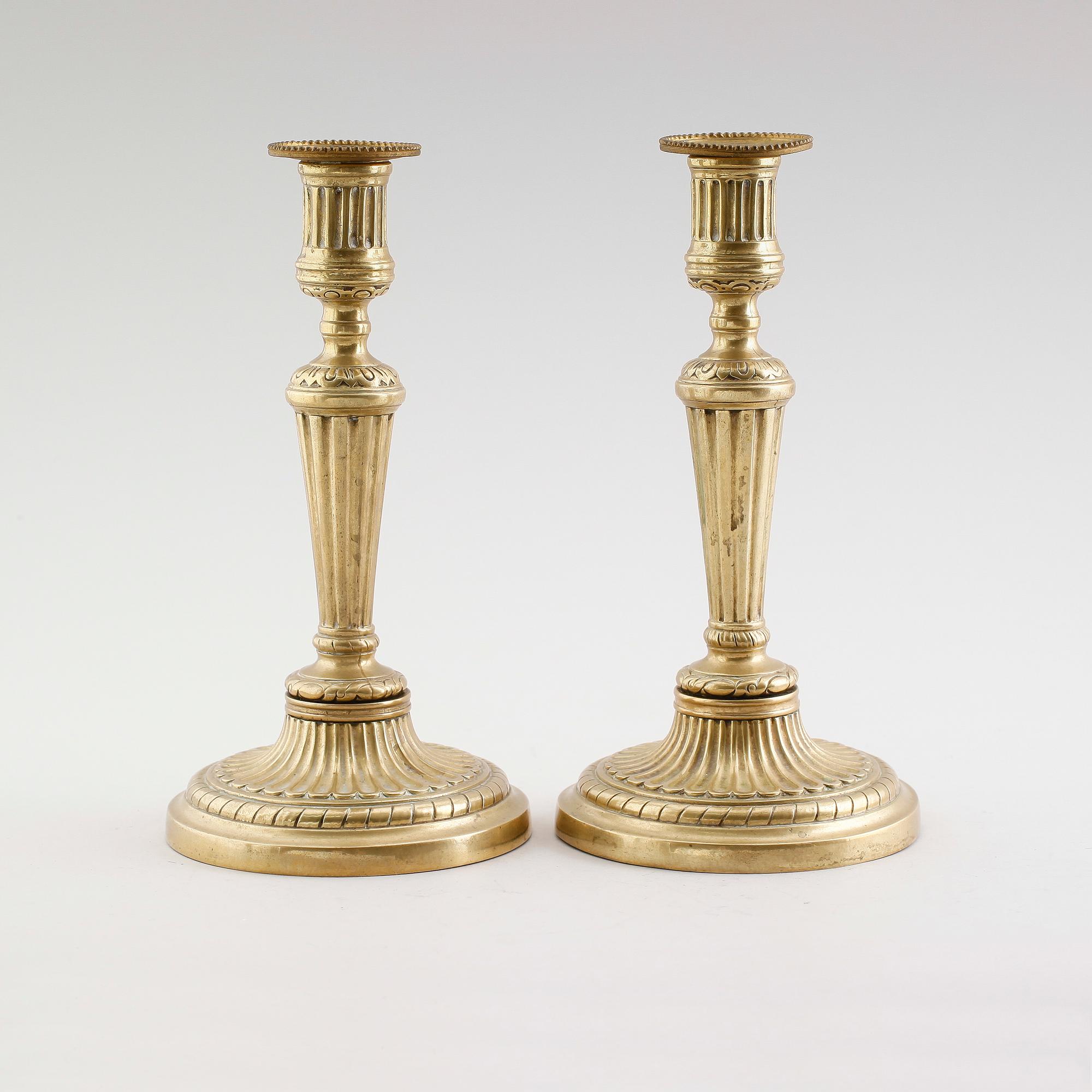 LJUSSTAKAR, 1 par, gustaviansk stil, 1800-tal.