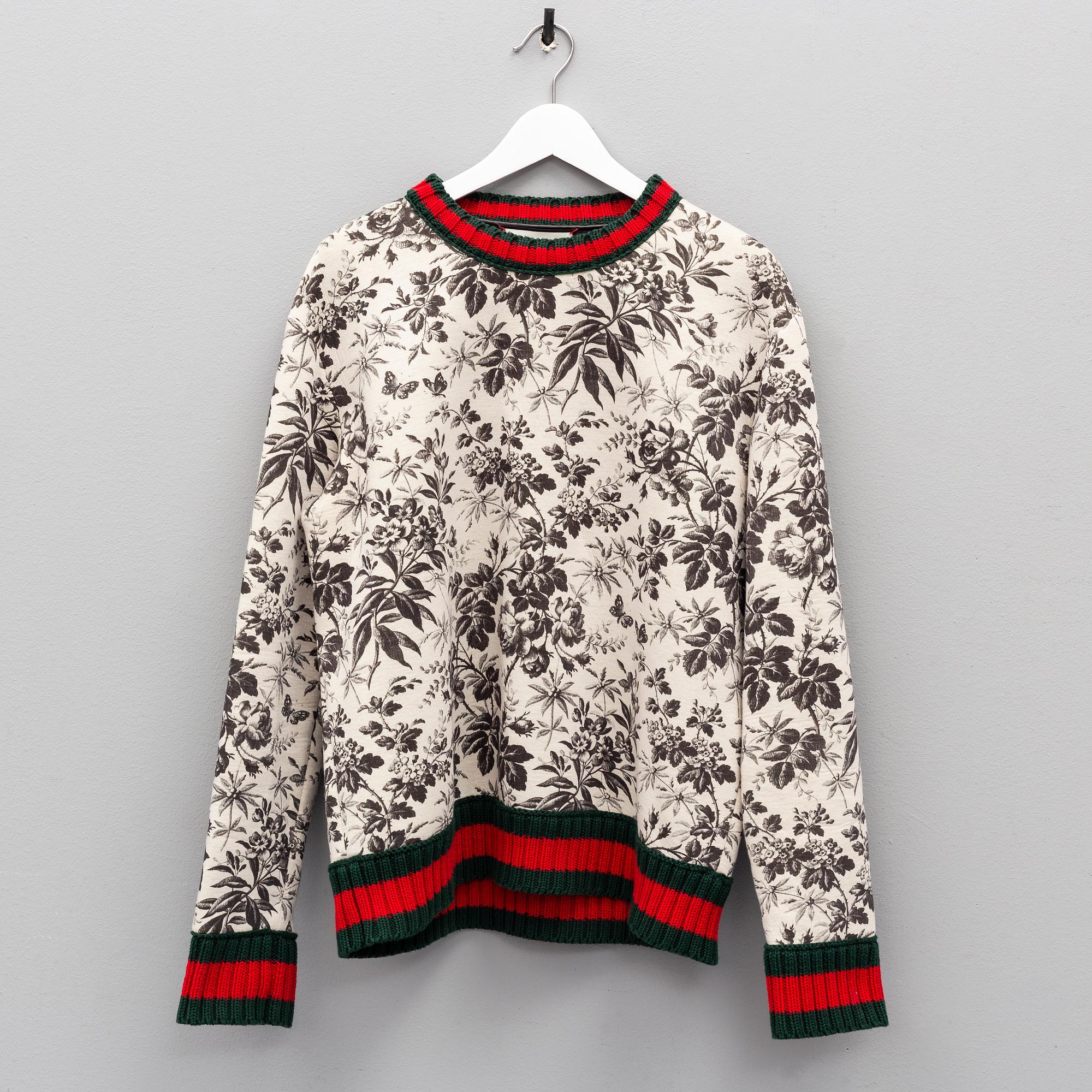 GUCCI, a printed cotton sweater, size XL. 2017.