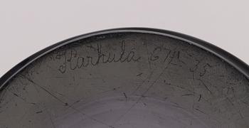 A glass vase signed Karhula GH -35.