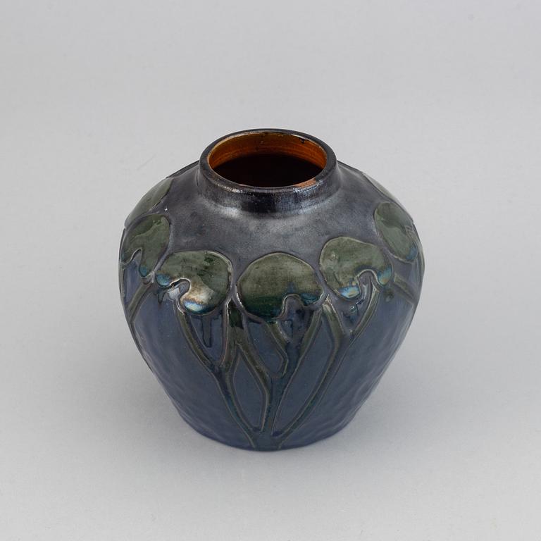 Hilma Persson-Hjelm, an Art Nouveau glazed ceramic vase, signed and dated 1915.