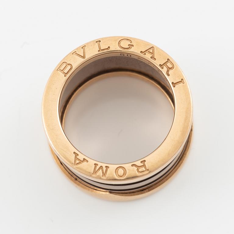 Bulgari, ring, B.zero1, 18K roséguld med keramik.