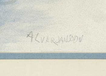 ALVAR JANSSON, akvarell, signerad, utförd 1956.
