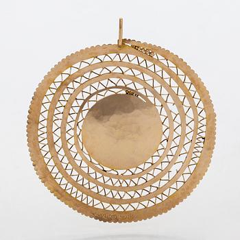 Tapio Wirkkala, riipus, "Viikinkiriipus", 14K kultaa, Westerback, Helsinki 1966.