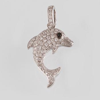 HÄNGE, 18K vitguld med 103 briljantslipade diamanter 0.60 ct. Vikt 3,6 gram.