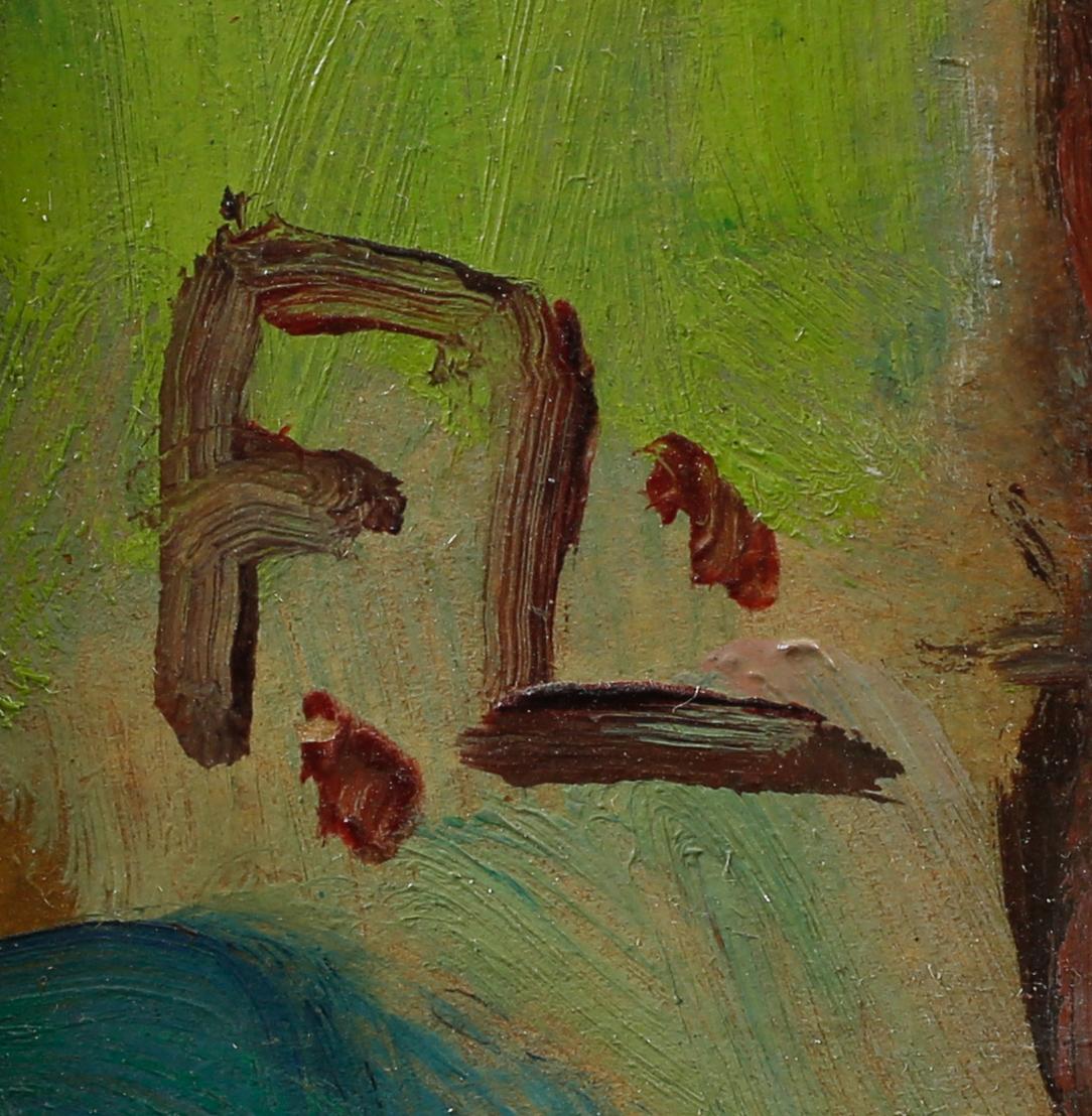 FRANS LARSSON, olja på papper, signerad.