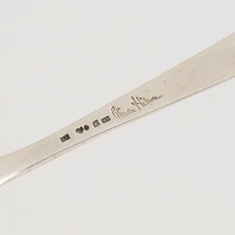 Two Swedish silver serving spoon, mark of Wiwen Nilsson, Lund 1963.