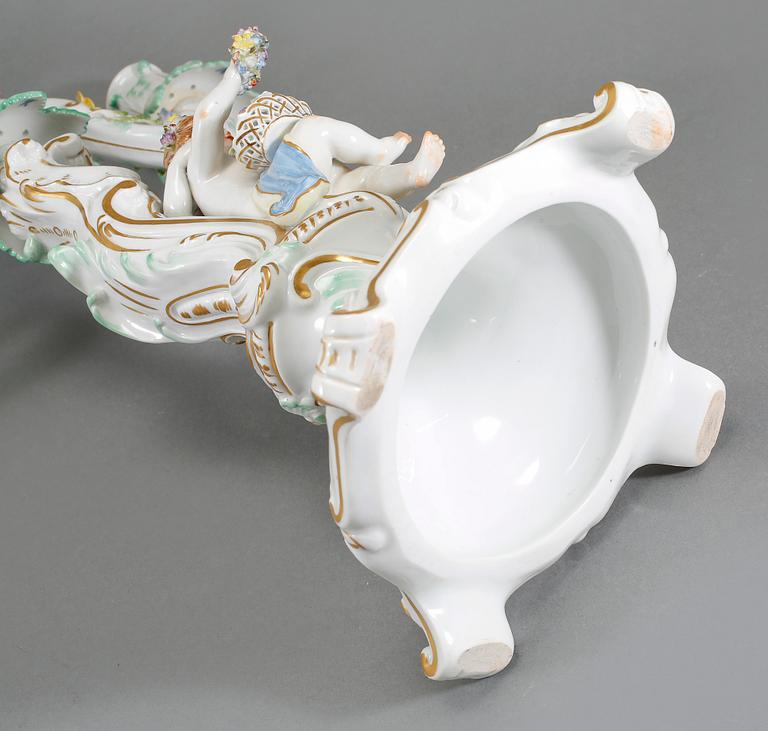 KANDELABER, porslin, Meissen, 1900-tal.