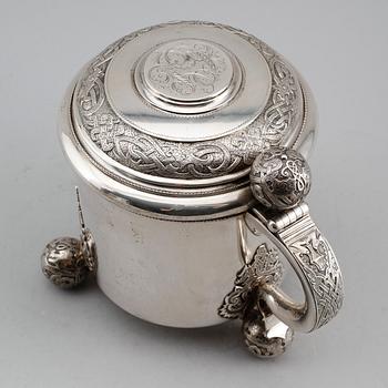 STOP samt BÄGARE, 6 st, silver, 1894/1895. Vikt ca 1244 gram.
