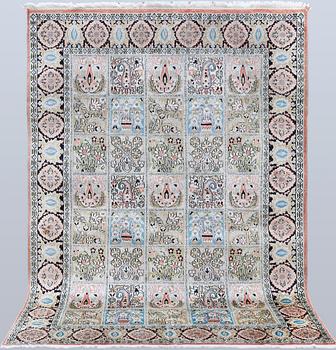 Rug, silk, Kashmir, approx. 181 x 125 cm.